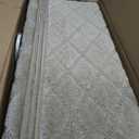 Bullnose Carpet Stair Treads for Wooden Steps Indoor 9.5" x 32"
14 Pcs Stair Runner Rugs Non Slip with Rounded Edge Protection, Reusable Peel-Stick TPU Backing - Diamond Pattern Beige Grey