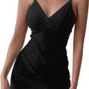 A Line Dress for Women 2025 Adjustable Spaghetti Strap Mini Short Summer Dresses Floral V Neck Casual Sundress Size M
