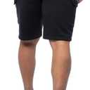 Fruit of the Loom Men's Fleece Cargo Shorts (Black, XXL)