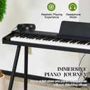 digital Piano 88 Key Semi Weighted Keyboard,Full-size Electric Piano for Beginners,with Sheet Music Stand,Pedal,Power Adapter,Headphone Mode,USB-MIDI (Matte Black)