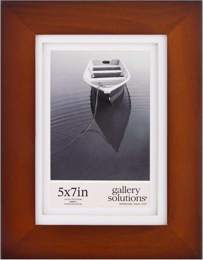 Gallery Solutions Picture Frame, Walnut, 5" x 7"