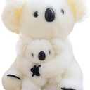 11 inch Mum and Baby Koala Plush Toy Stuffed Animal Toy Plush Animal Doll (White)