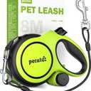 Pecute Retractable Dog Leash with Chew Proof Steel Cable, 26ft Heavy Duty Retractable Pet Leash with Poop Bag Holder, Anti-Slip Grip, for Medium/Large Power Chewers & Pullers 33lbs-110lbs (Green)