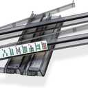 Mahjong All-in-One Tile Rack & Pusher, Clear Acrylic Mahjong Rack and Pusher Combo, Modern American Mahjong Tile Racks, Set of 4, Black, 17.72 inches