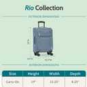 U.S. Traveler Rio Lightweight Softside Rolling Carry-on Suitcase, 4-Wheel Single, Light Blue