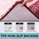 Arotive Microfiber Bathroom Rugs, Shaggy Soft and Absorbent Contour Toilet Rugs, Non-Slip, Thick Plush Machine Washable Dry Bath Mats for Toilet Base, 24x20, Burgundy, U-Shape