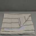 DriftAway Farmhouse Linen Lined Valance Double Layer Thermal Insulated Room Darkening Blackout Window Valances 3 Inch Rod Pocket Vertical Striped Kitchen Valance for Bathroom Single 52 x 14 Inch Gray