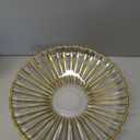 Yiyiring Gold Large Decorative Bowl 12'' Handpainted Ruffle Decorative Bowl Glass Fruit Bowls Crystal Key Bowls Modern for Counter Home Decoration Table Centerpiece Kitchen Dining Room(Flat)