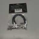 Flat Low Profile Guitar Patch Cable 8 inch for Effects Pedals, S-Shape, 1/4 inch Right-Angle, White, 3-Pack