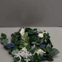 Ling's Moment 5FT Dusty Blue Artificial Flower Garland Rose Leaves Floral Garland Arch Flowers Vine Table Centerpieces Decoration