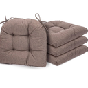 Chair Cushions for Dining Chairs, 4 Pack Soft and Comfortable Chair Cushions Pads with Ties, Seat Cushions for Kitchen Chairs, Dining Room (4 Pack 17x16, Brown)