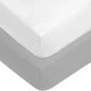 American Baby Company 2 Pack Fitted Crib Sheets 52" x 28" - Ultra Soft Microfiber Crib and Toddler Bed Sheets, White/Gray, Neutral for Boys & Girls