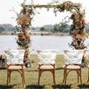 HunnmingRe 24 Pcs White Lace Chair Back Cover Bride and Groom Lace Chairs Sashes Bands Bulk Boho Embroidered Vintage Wedding Decorations for Country Wedding Bridal Shower Birthday Party Decorations