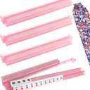 LUCKFOX Mahjong Racks with Pushers Set of 4, Pink Glitter Acrylic