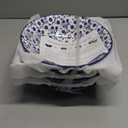 Selamica Ceramic 30oz Large Pasta Salad Bowls 8 Inch Wide and Shallow Soup Bowls, Stackable, Microwave and Oven Safe, Set Of 6, Vintage Blue