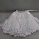 Women's Elastic Waist Chiffon Petticoat Puffy Tutu Tulle Skirt Princess Ballet Dance Pettiskirts Underskirt (White)
