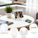 Small Photo Albums 4x6 Pictures with Stand, Flip-Through 4x6 Photo Album with Removable Pages - Baby Photo Album with Acrylic Scalloped Cover, Desktop Display for Nursery, Gifts for wedding (Medium)