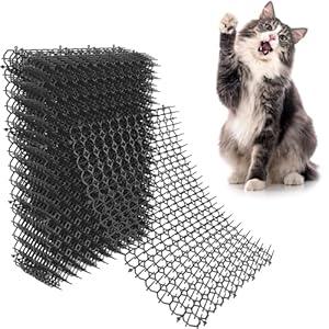 Clear Scat Mats for Cats 16 x 13 Inch, 12 Pack Transparent Cat Spike Mat with 1 Inch Spikes, Indoor Outdoor Cat Deterrent Mats to Keep Cats Off Couch, Bed, Counter & Garden