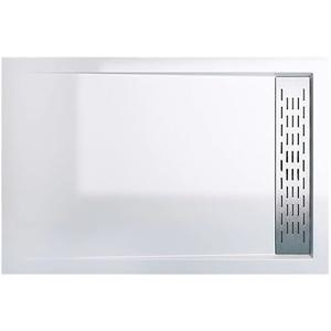 Bathlink 60"×36" Shower Base with Right Drain - Heavy-Duty Solid Surface Construction, 3" Barrier-Free Threshold & Slip-Resistant Textured Floor