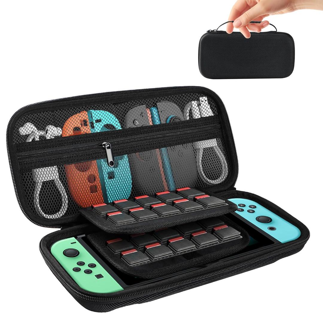 Turquvix Large Capacity Carrying Case for Nintendo Switch 2 (2025) - 3 in 1 Accessories Bundle with 2 Screen Protectors