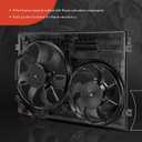 A-Premium Engine Radiator Cooling Fan Assembly Compatible with Volkswagen & Audi Models - Jetta, Jetta City, Passat, Golf, Golf R, Tiguan, Beetle, CC, Eos, GTI, R32, A3, A3 Quattro, TT, TT Quattro