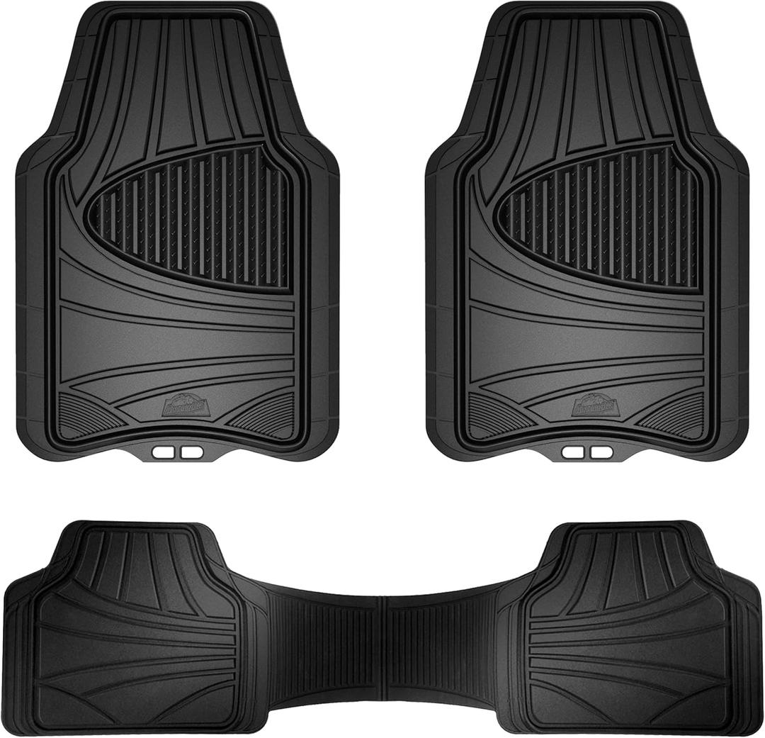Armor All 3-Piece All-Season Floor Mats, Universal Fit Mats for Cars, Trucks, SUVs  Black