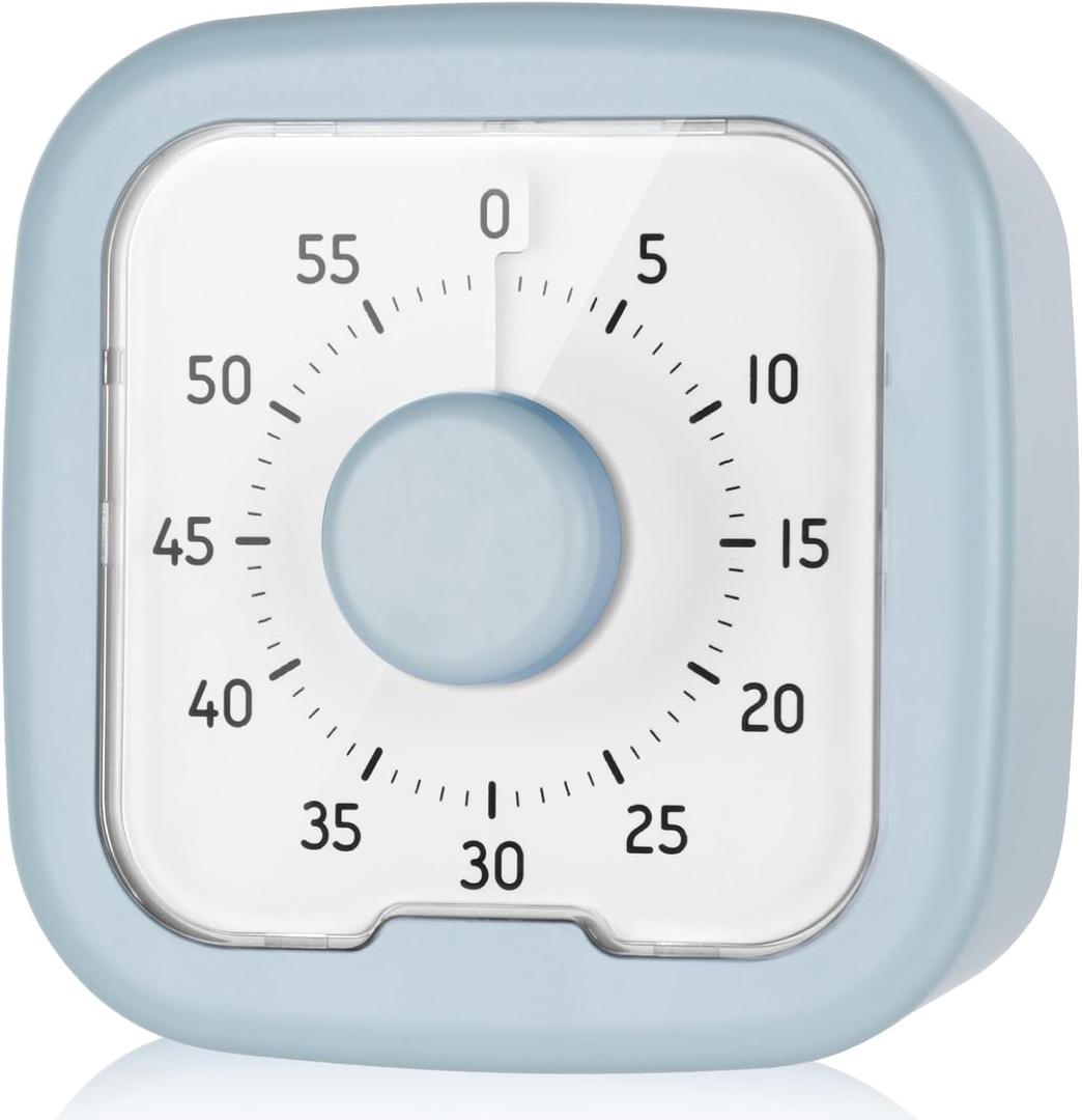 60 Minute Visual Timer,Time Timer Home,Silent Pomodoro Timer for Adults,Countdown Clock Management Tool for Classroom Home Office (Blue)