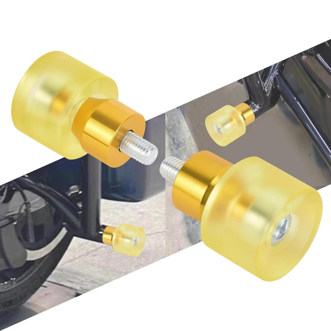 Engine Guard Saddlebag Guard Crash Bar Decorative Wheel M12 Screw Fit for Harley Touring Street Glide Road King Electra Ultra Softail Flat Out Tip Over Bar (Yellow Wheel with Yellow Slider)