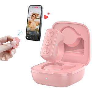 TikTok Scrolling Ring and Bluetooth Page Turner for Kindle App, Bluetooth Camera Remote, Multifunctional Bluetooth Scrolling Ring for iPhone, ipad Tablets, iOS, Android (Pink)
