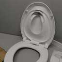 Quick Flip Elongated Toilet Seat with Built-In Potty & Splash Guard for Toddler Training, Slow Close - Jool Baby, White 