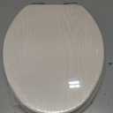 Angel Shield Elongated Wooden White Toilet Seat Quiet Close 18.5" | Quick Release Metal Hinges, Adjustable Fit for Standard Elongated Toilets, Easy to Install&Clean