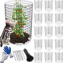 16 Pack Plant Protectors from Animals, 20"x 12" Wire Plant Protector, Wire Cages for Plants with Stakes and Cable Ties, Metal Plant Cages for Plants, Vegetables, Flowers