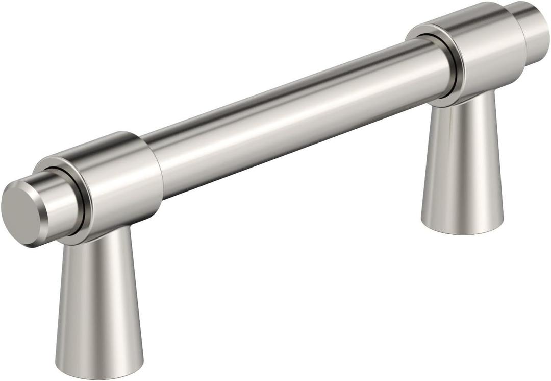 Amerock BP37370PN | Destine 3 inch (76mm) Center-to-Center Polished Nickel Cabinet Pull | Kitchen Cabinet Hardware | Furniture Hardware | Drawer Handle