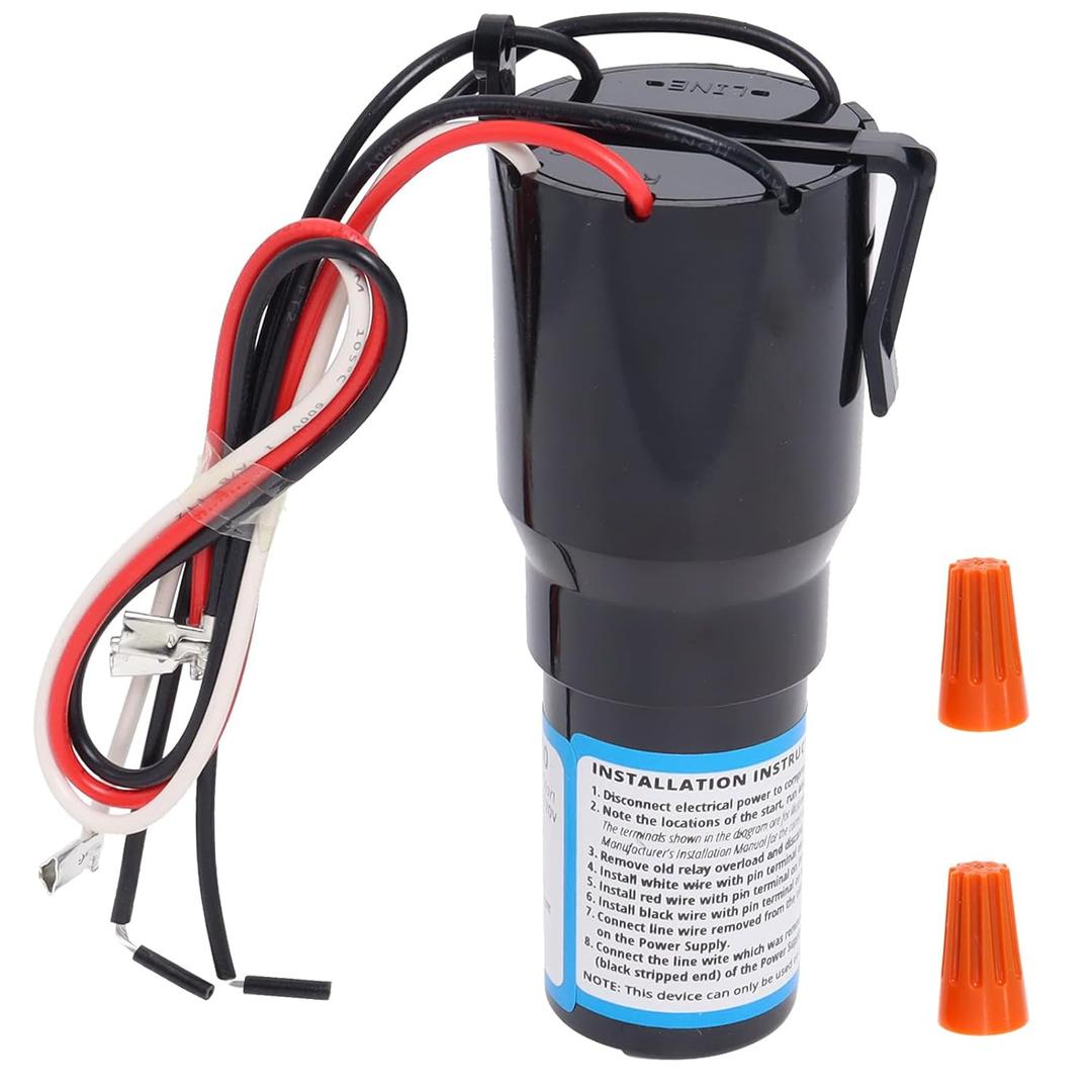 RCO810 3 n' 1 Hard Start Kit Compatible with Supco Refrigerator Freezers Relay Capacitor Overload 1/12-1/5 HP 110-125VAC Replaces TJ90RCO810 AP4503019 ERP810 HS8 HS810 RC100