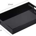 Black Oversize Acrylic Serving Tray with Handles 12x20 Inch -Spill Proof- Decorative Trays Countertop Organizer for Ottoman,Nightstand, Sidetable, Butler (12X20 Inch, Black)
