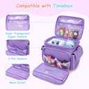 Carrying Case Compatible with Tonies, Storage Bag Organizer for Audio Player Starter Set, Figures, Headphones, Charging Station, Accessories, with Shoulder Strap and Handle, Purple (Case Only)