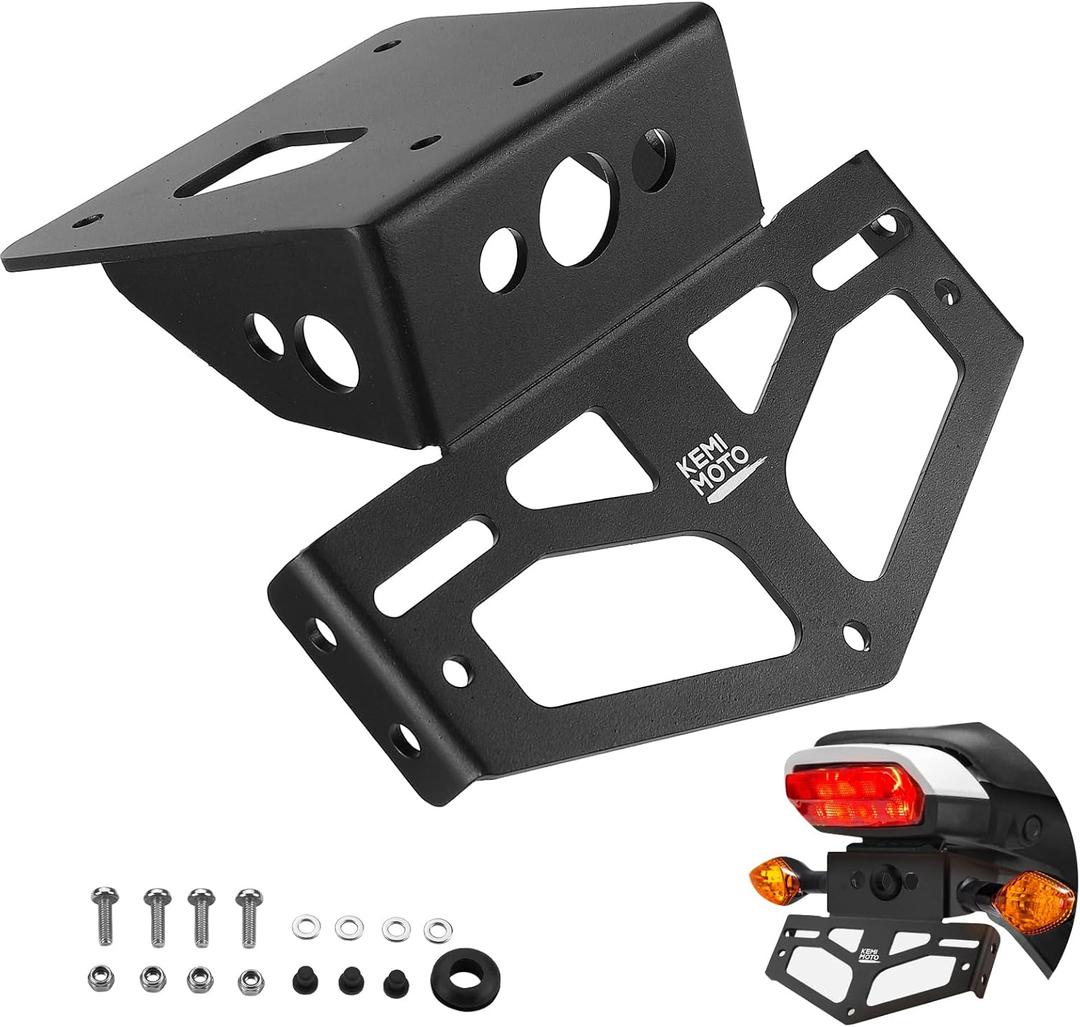 KEMIMOTO Grom Fender Eliminator Compatible with 2025 2024 2023 2022 Grom Fender Eliminator Kits MSX125 License Plate Bracket Mount License Plate Holder Fit with OEM & Aftermarket Turn Signals