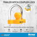 RETRUE Universal Coupler Lock Trailer Locks Ball Hitch Trailer Hitch Lock Adjustable Security Heavy-Duty Steel Fits 1-7/8 Inch, 2 Inch, 2-5/16 Inch Couplers (Pack of 2)