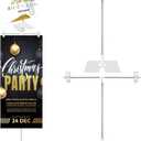 4 Pack Adjustable Metal Banner Holder Table Top Banner Display Poster Stand T Shaped Stand Desktop Business Poster Holder Advertising Display Sign for Indoor Outdoor Store Board