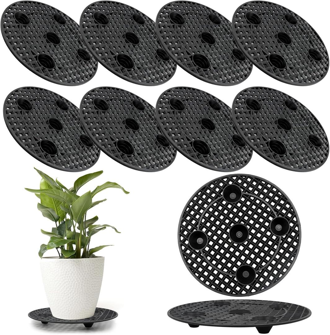 ZYNERY 10 PCS Plant Level Pot Elevator, Planter Stands for Outdoor Plants, Flower Plant Pot Saucers for Patio, Plant Trays for Pots, Pot Stand for Plants Indoor, Plant Risers for Pots Outdoor (7.87in)