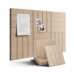 Large Felt Bulletin Board 36"x24" Cork Board Alternative - 6 Pack with 40 Safe Removable Adhesive Tabs, Cork Boards for Walls Felt Board for Home Office Classroom Pin Board-Taupe