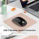 RAPIQUE R306C USB C Wireless Mouse, Type-C 2.4GHz Portable Computer Mouse, Silent Click, Ultra-Slim, 3 DPI Levels, 480 Hours Battery Life, for USB-C Laptops, MacBook, iPad, Tablet, Android Black