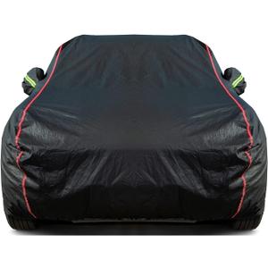 Breathable New Material, Waterproof Car Cover, Locks and Zipper Doors, Sunscreen Waterproof UV Prevention Snowproof Wind and Windproof,Suitable for Indoor Outdoor,for Sedan (197" to 208") B4 (Black)