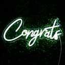 IMEGINA White Congrats Neon Sign - Dimmable LED Neon Sign for Wall Decor 17.7x9 Inch, 2025 Congratulations Graduation Decoration Neon Lights for Party, Wedding, Banner