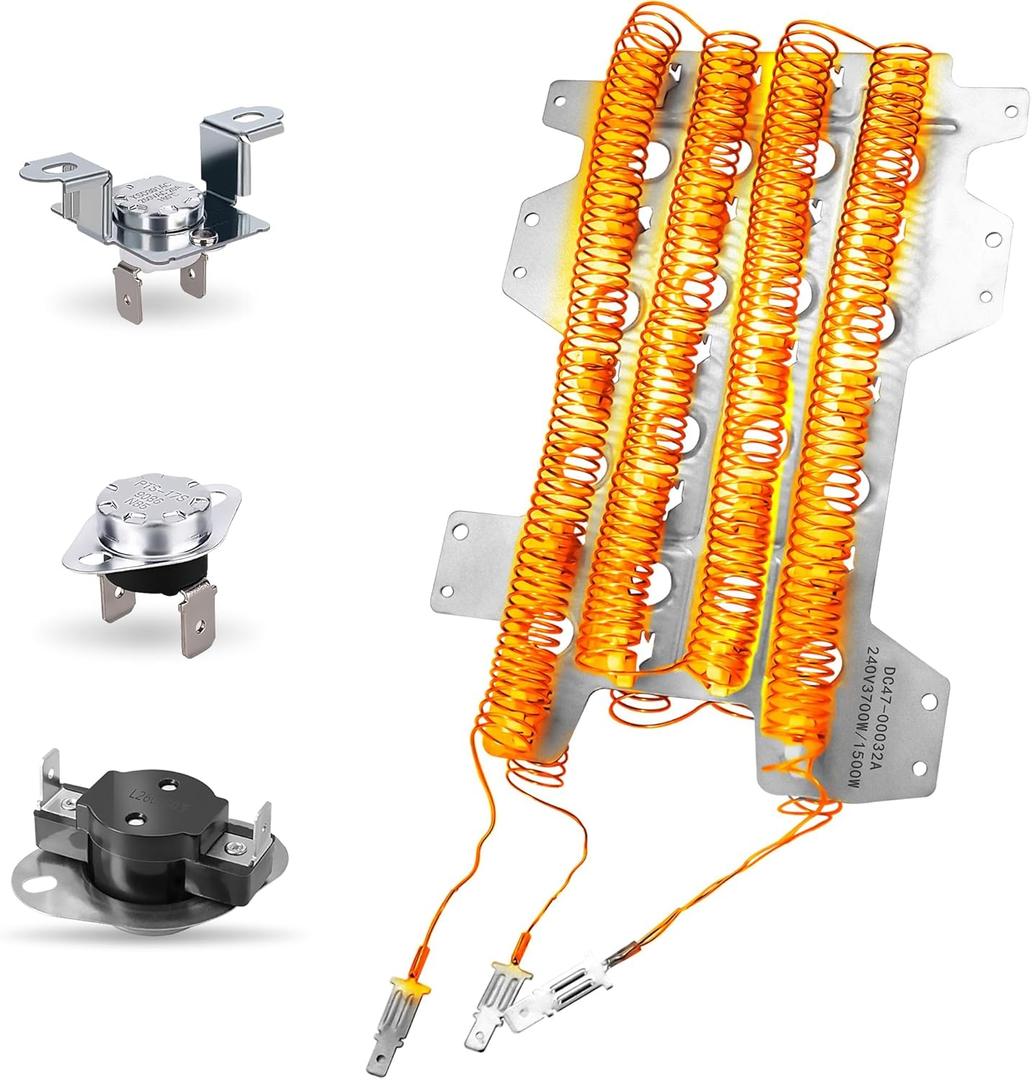 Dryer Heating Element Kit Fit for Sam-sung Models DV48J7700EW DV455EVGSWR DV45K7100EW DVE45R6300W DV45K6200EW DV45K6200EZ DV45K6500EV/A3 DV45K6500EW/A3 DVE60M9900V/A3 DV52J8700EP/A2 DVE45M5500W/A3