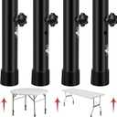 8 PCS Folding Table Leg Extenders, 2 Levels Adjustable Height Folding Table Leg Risers, Heavy Duty Metal Desk Leg Extensions, Rise Table Height 3.6in | 5.2in