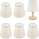 Chandelier Shades Set of 6, Clip on Lamp Shade Bottom 5.5'' X Top 3.54'' X H 5.12'' for Table Lamp Wall Lamps Replacement, Linen Small Lamps Shades