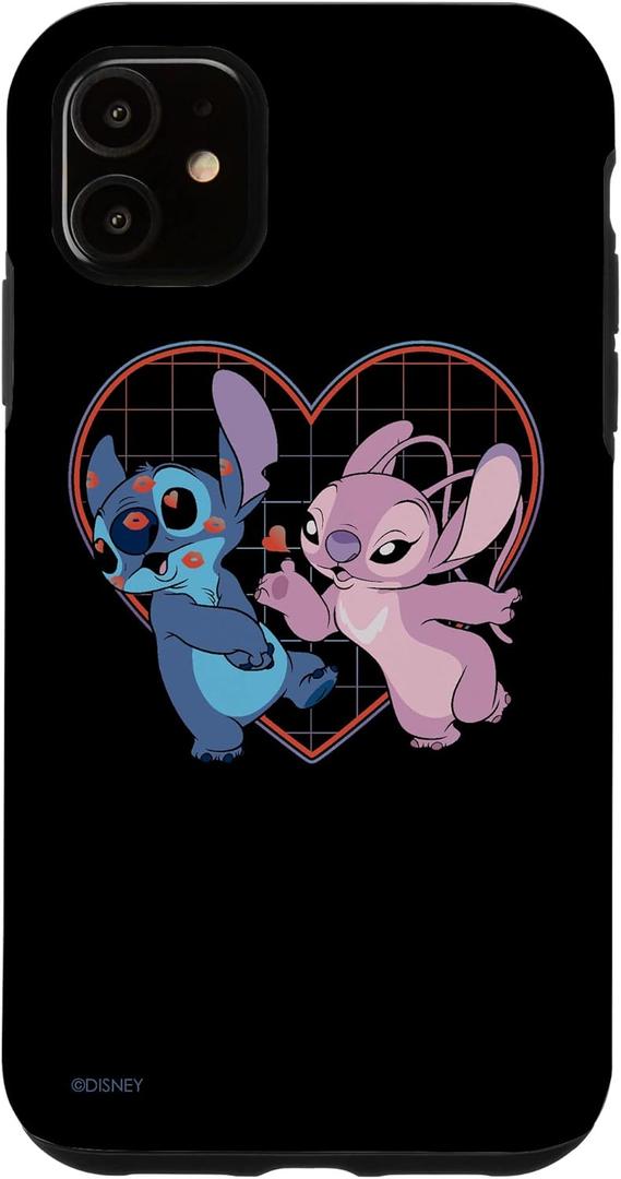 Pack Of 2 Disney Lilo and Stitch Angel Heart Kisses Case for iPhone 11