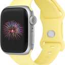 Sport Bands Compatible with Apple Watch Band 38mm/40mm/41mm/42mm/44mm/45mm/49mm Women Men,Soft Silicone Strap Compatible with iWatch Ultra2/Ultra Series10/9/8/7/6/5/4/3/2/1/SE Ginger Yellow