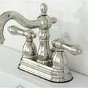 Kingston Brass KB1606AL Heritage 4-Inch Centerset Lavatory Faucet with Metal Lever Handle, Polished Nickel
